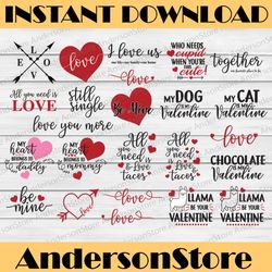 valentine's day love cut file bundle for silhouette and cricut, instant download, love svg, cupid svg, valentine svg