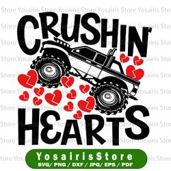 Heart Crusher SVG, Heart breaker svg, Valentine's Monster Truck svg, Funny Valentines, Truck svg