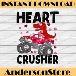 kids dinosaur monster truck png, t-rex valentines hearts png, monster truck valentine png, valentine's day png