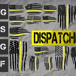 dispatcher svg bundle , 911 svg dxf eps png , distressed flag svg , digital download