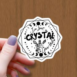 i've got a crystal for that waterproof glossy sticker, witch sticker, moon decal, halloween vinyl sticker