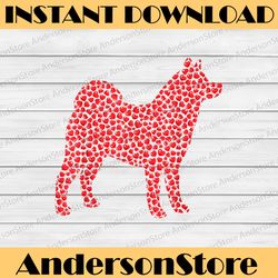 funny akita dog lover hearts png, love akita valentine png, dog lover valentines day, valentine's day png sublimation