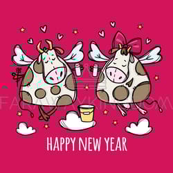 lets drink for a new year christmas vector illustration set