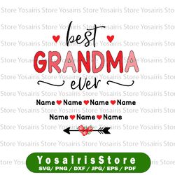 personalized best grandma ever svg png, gnome valentine svg, valentines day gift for grandma nana mimi mom svg