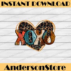 xoxo leopard heart png, cowhide western glitter be my valentine png, xoxo valentine png, valentines day, sublimation