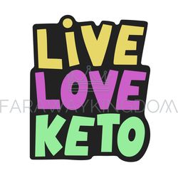 live love keto healthy food keto diet vector illustration