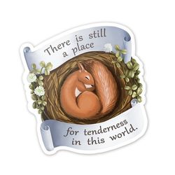 tenderness sticker -forest woodland animal squirrel vinyl sticker