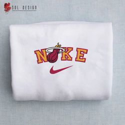 Nike Miami Heat Embroidered Unisex Shirt, Miami Heat NBA T Shirt, Basketball, NBA Embroidery Hoodie, NBA Sweatshirt