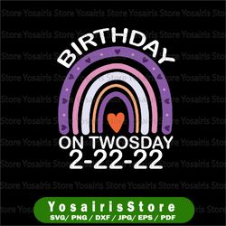 it is my birthday twosday svg, tuesday 2 22 22 feb 2nd 2022 bday svg png, twosday svg, tuesday 2-22-22 svg
