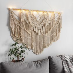 Extra Large Macrame wall hanging with tassels, King size macrame wall hanging, Macrame Headboard, Bedroom wall decor