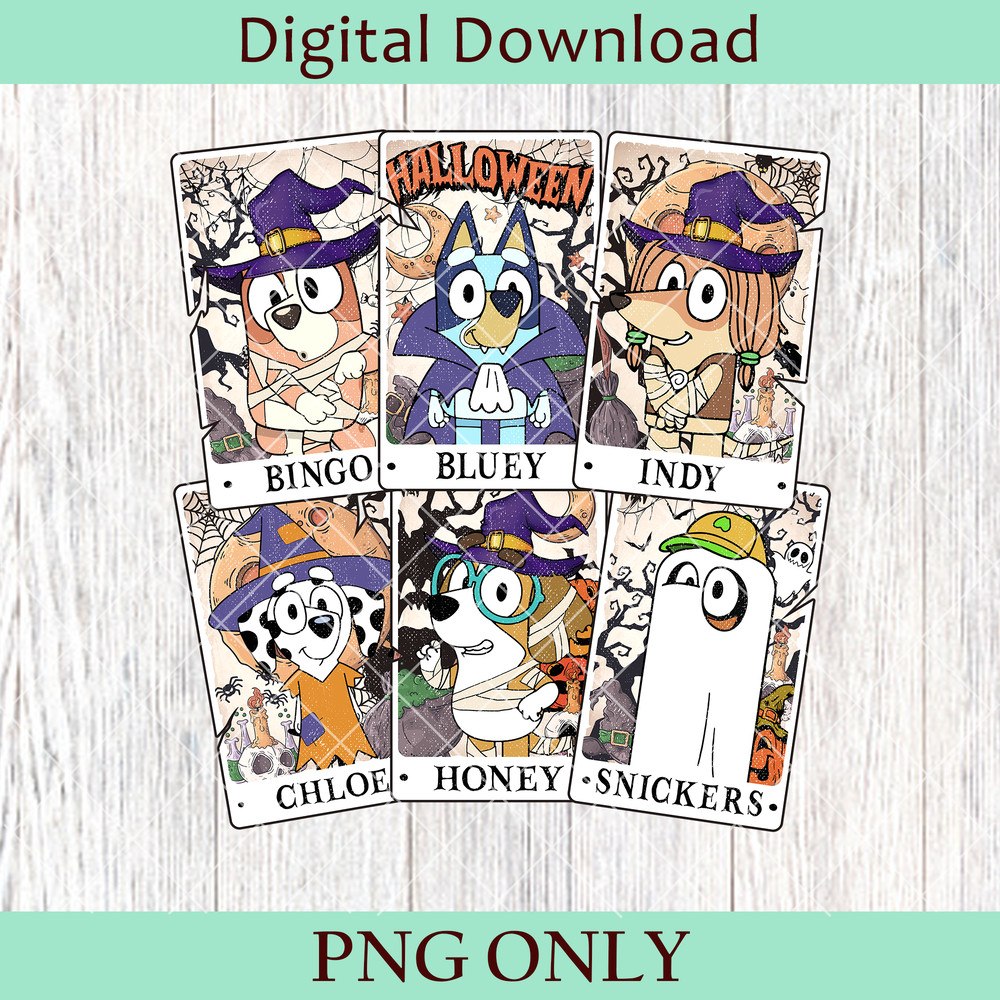 Skeleton Halloween Theme Blue Dog Party PNG Halloween PNG Blue Dog Halloween PNG Retro Bluey Halloween PNG WDW Party 0