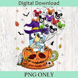 bluey coffee png, bluey and bingo latte drink png, funny halloween png, coffee lover png, bluey halloween, cartoon dog
