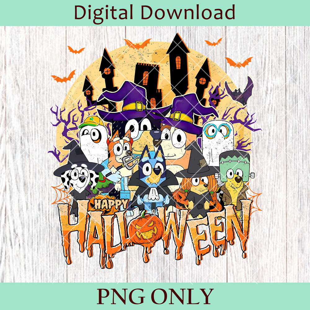 Family Matching PNG Blueyye Halloween PNG Blue Dog Kids PNG Trick Or Treat PNG Happy Halloween PNG Halloween Day 0