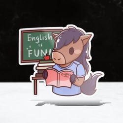chibi english sticker | cpp | cal poly pomona | vinyl | waterproof | laptops, hydroflasks