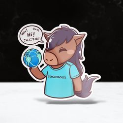 chibi sociology sticker | cpp | cal poly pomona | vinyl | waterproof | laptops, hydroflasks