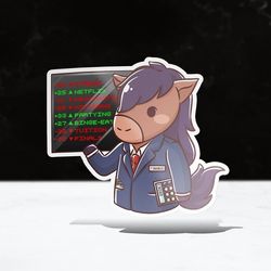 chibi finance sticker | cpp | cal poly pomona | vinyl | waterproof | laptops, hydroflasks