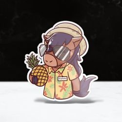 chibi hospitality sticker | cpp | cal poly pomona | vinyl | waterproof | laptops, hydroflasks