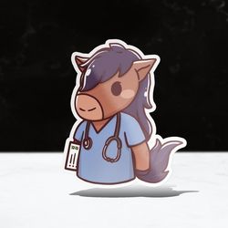 chibi nursing sticker | cpp | cal poly pomona | vinyl | waterproof | laptops, hydroflasks