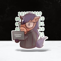 chibi computer science sticker | cpp | cal poly pomona | vinyl | waterproof | laptops, hydroflasks