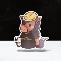 chibi civil engineering sticker | cpp | cal poly pomona | vinyl | waterproof | laptops, hydroflasks