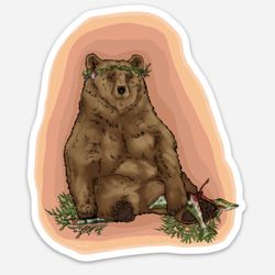 mama bear decal / queen grizzly bear sticker / fat bear die-cut sticker