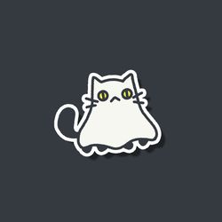 ghost cat vinyl sticker