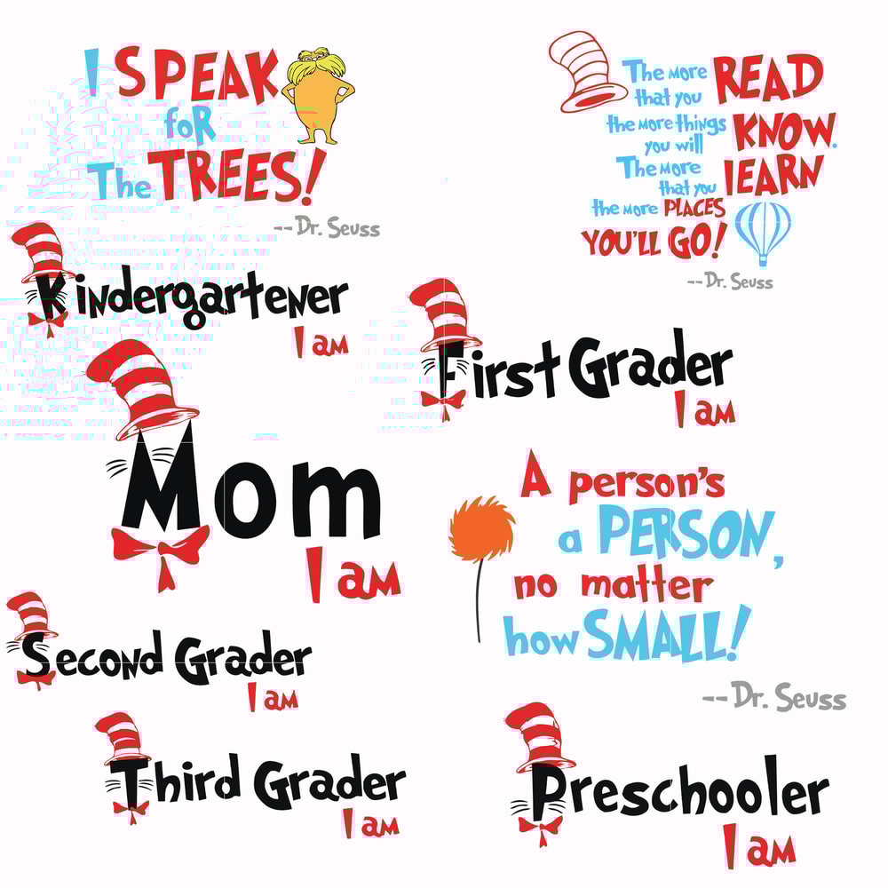 Dr Seuss Svg Bundle, Funny Dr Seuss Quote Svg, Dr Seuss Svg, Thing Svg, Cute Cat Svg, Teacher Svg, Svg File For Cricut DR118.jpg