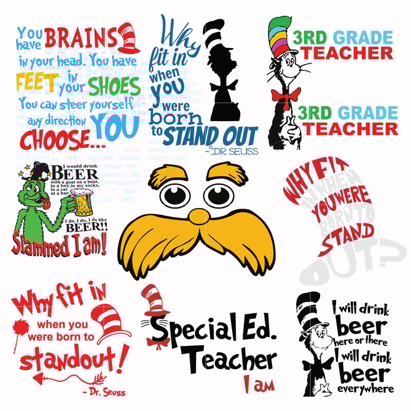 Dr Seuss Svg Bundle, Funny Dr Seuss Quote Svg, Dr Seuss Svg, Thing Svg, Cute Cat Svg, Teacher Svg, Svg File For Cricut DR122.jpg