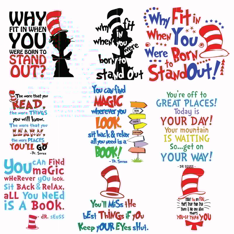 Dr Seuss Svg Bundle, Funny Dr Seuss Quote Svg, Dr Seuss Svg, Thing Svg, Cute Cat Svg, Teacher Svg, Svg File For Cricut DR123.jpg