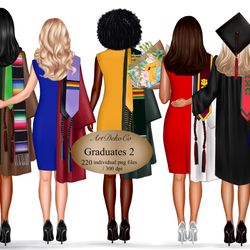 graduation girls clip art, custom graduation, school clipart