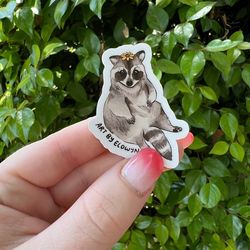 raccoon sticker | raccoon sticker | sustainable clothing sticker | waterproof sticker