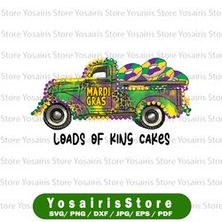 loads of king cakes mardi gras truck png sublimation design, fleur de lis mardi gras png, mardi gras hat png