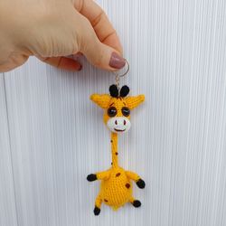 Cute stuffed giraffe keychain, soft toy funny giraffe, little giraffe keychain pendant for a car