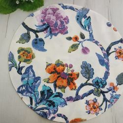 Flower placemats set of 6, 4 or 2,8, fabric placemat water-repellent coating, round placemats set of 8, table placemats
