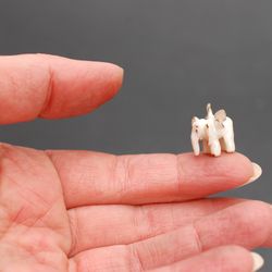 Micro elephant Miniature porcelain figurine Flying elephant Mini fairy creatures Porcelain art Winged elephant Bizarre