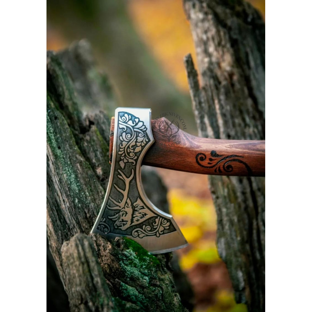 Blacksmith Made Axe, Hand Forged Viking Axe, Carbon Steel Axe, Viking Bearded Axe, Camping Axe, Anniversary Gift4.jpg