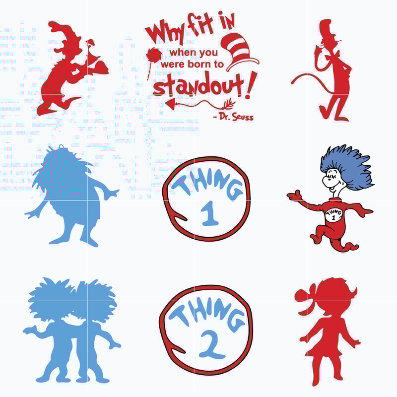 Dr Seuss Svg Bundle, Funny Dr Seuss Quote Svg, Dr Seuss Svg, Thing Svg, Cute Cat Svg, Teacher Svg, Svg File For Cricut DR96.jpg