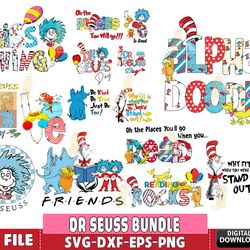 dr suess bundle svg, dr. suess retr, dr seuss svg bundle , silhouette, digital , file cut, instant download