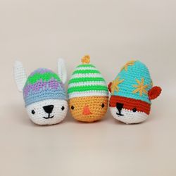 Set Knitted Easter decoration, Easter egg, Easter gift for children, Easter soft toy, Easter bunny toy