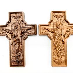 Crucifix Wooden cross 18.5" (63.78 cm), Carved wooden cross, Crucifix catholic cross, Wooden Crucifix, Jesus Christ