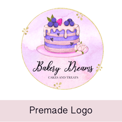 Beautiful cake with berries premade logo design, sweets logo, cake designer logo, pastry logo, sugar logo, cake logo