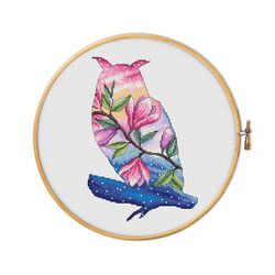 Owl. Spring dawn - cross stitch pattern
