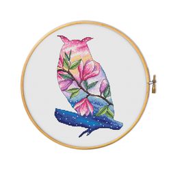 owl. spring dawn - cross stitch pattern