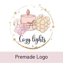 best candle premade logo, candle wax logo, candle shop logo, candle business logo, candle maker logo, wick candle logo
