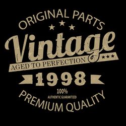 vintage 1998 svg, birthday for 1998 svg, aged to perfection, happybirthday svg, birthday card png, gift for mom birtday