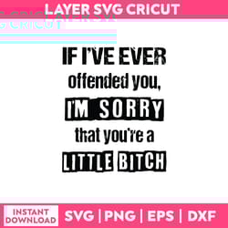 if i've ever ofended you i'm sorry that you're little bitch svg, funny quotes svg