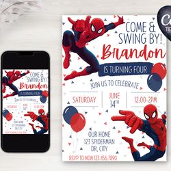 spiderman birthday invitation | best seller | digital download | birthday invitation | editable |