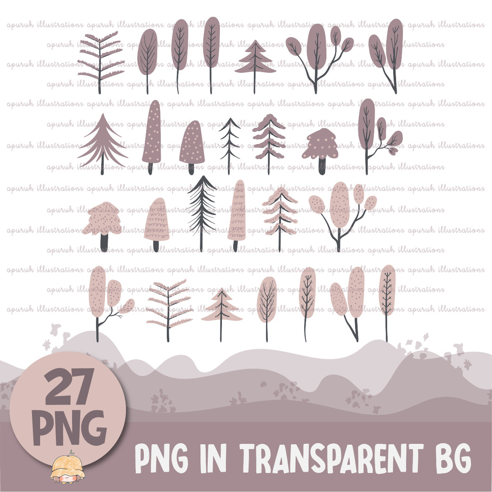 Doodle Trees and Branches Clipart Banner02.png
