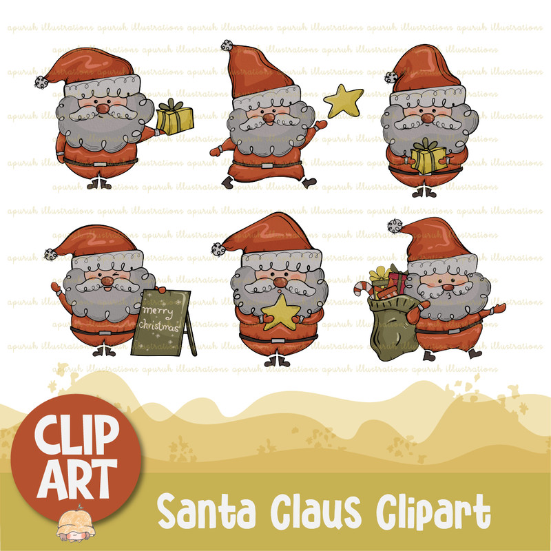 Christmas Santa Claus Clipart Banner01.png