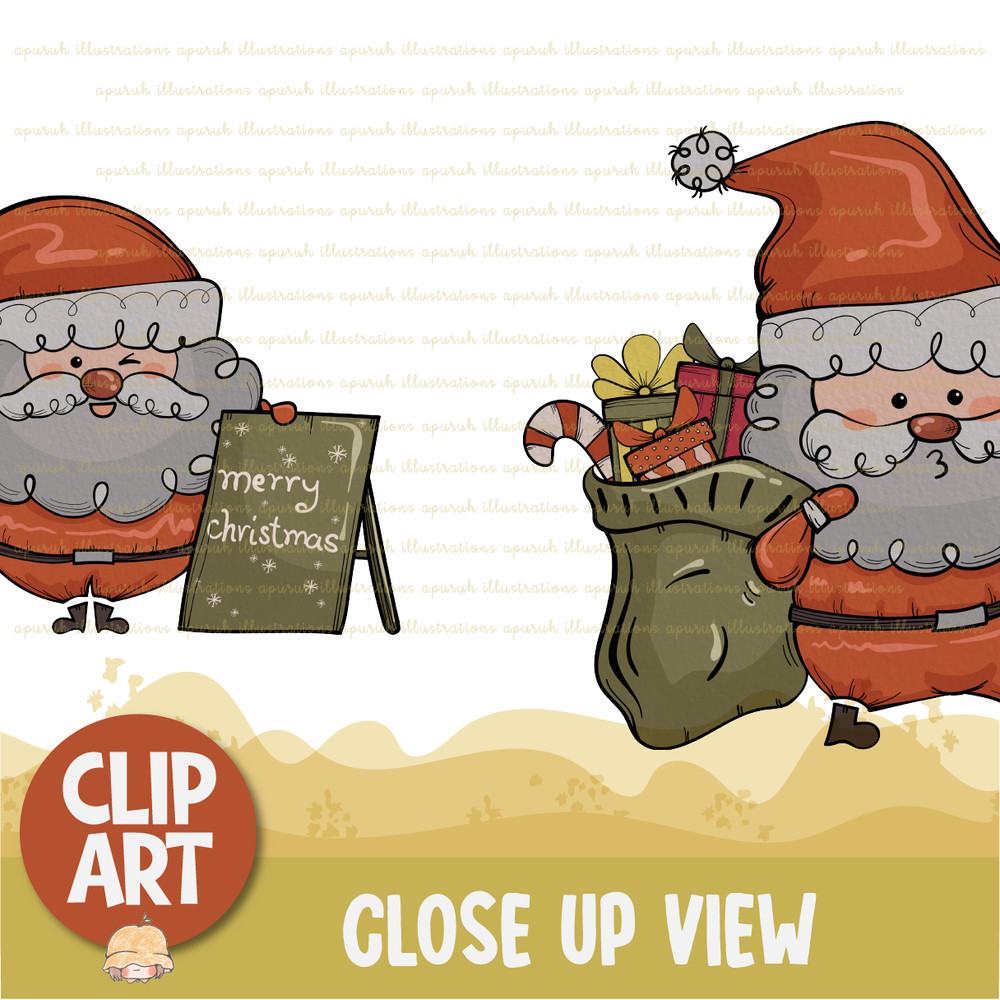 Christmas Santa Claus Clipart Banner03.png